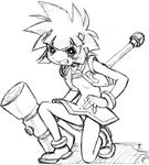  artist_request greyscale hammer lowres matsubara_kaoru monochrome powered_buttercup powerpuff_girls_z sketch solo 