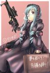  aria_(sister_princess) armband briefcase cigarette eyepatch gun long_sleeves sabamu sister_princess solo weapon 