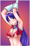  artist_request asamiya_athena bdsm bondage bound cuffs gloves handcuffs lowres nipples snk solo the_king_of_fighters the_king_of_fighters_2003 torn_clothes 