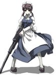  gun long_sleeves maid mori_sonou pantyhose solo suzumiya_haruhi_no_yuuutsu tokyo_(great_akuta) twintails weapon 