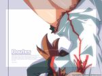  bow brown_hair copyright dress english head_out_of_frame legs long_sleeves red_bow routes solo upper_body wallpaper white_dress yuasa_satsuki 