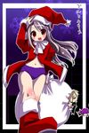  buruma christmas fate/stay_night fate_(series) illyasviel_von_einzbern long_sleeves mikami_mika santa_costume solo 