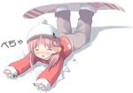  hat kantoku kiriyama_sakura long_sleeves sakura_musubi snow snowboard solo tears 