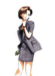  artist_request brown_eyes brown_hair ibuki_maya neon_genesis_evangelion short_hair solo very_short_hair watch wristwatch 