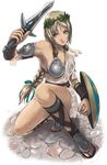  armor armored_dress face long_hair sandals shield solo sophitia_alexandra soulcalibur soulcalibur_iii sword tea_(nakenashi) weapon 