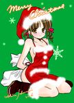  apron christmas naked_apron original sakuragi_akira santa_costume solo 