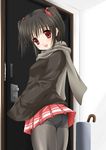  black_legwear gusset long_sleeves maho_(yakimorokoshi) panties panties_under_pantyhose pantyhose scarf skirt solo to_heart_2 twintails underwear yuzuhara_konomi 