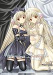 artist_request bare_shoulders blonde_hair brown_eyes chii chobits freya_(chobits) gothic gothic_lolita lolita_fashion long_hair long_sleeves multiple_girls siblings thighhighs twins very_long_hair 