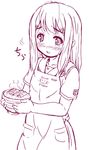  apron blush hoshino_yuumi kimi_kiss kozimaki monochrome purple sketch solo unadon_(food) 