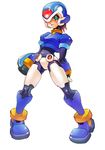  aile black_bodysuit blush bodysuit brown_hair green_eyes helmet looking_at_viewer model_x mri rockman rockman_zx short_hair simple_background solo tears white_background 