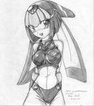  breasts greyscale helmet leviathan_(rockman) lowres medium_breasts monochrome non-web_source rockman rockman_zero solo 