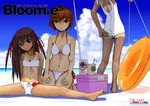  adjusting_clothes adjusting_swimsuit alcohol ass barefoot beach beer bikini cloud cooler copyright_request cup day drinking_straw feet flat_chest innertube multiple_girls ocean one-piece_tan outdoors ribs sitting skinny sky spread_legs swimsuit tan tanline white_bikini white_swimsuit yamamoto_canponi 