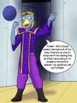  anthro avian comic dialogue english_text fuze male space text 