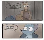  2018 anthro comic debbie_(yinller) dialogue digital_media_(artwork) female fur hi_res lary_(yinller) male mammal mouse rodent squirrel yinller 