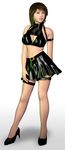  3d breasts collar copyright_request earrings high_heels jewelry large_breasts leather metadoll midriff miniskirt shoes skirt solo 