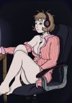  barefoot brown_hair chair masturbation persona persona_3 teacher toriumi_isako 