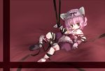  animal_ears bandages barefoot cat_ears kosumo no_socks original ribbon shoes single_shoe solo 