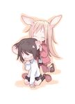 animal_ears biting chibi copyright_request ear_biting eargasm long_sleeves mitsuki_mouse multiple_girls playing_with_another's_ears 