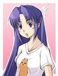  asakura_ryouko azumanga_daiou blue_hair chiyo_chichi half_updo purple_eyes purple_hair solo suzumiya_haruhi_no_yuuutsu waku 