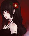  blood blood_on_face brown_hair from_side gothic itou_nanami lowres original red_eyes solo 
