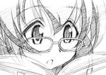  glasses gofu greyscale lowres mahou_sensei_negima! miyazaki_nodoka monochrome sketch solo traditional_media 