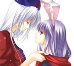  animal_ears ayase_hazuki bunny_ears lowres multiple_girls red_scarf reisen_udongein_inaba scarf touhou yagokoro_eirin 