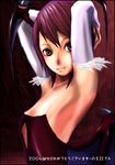  armpits bare_shoulders demon_girl detached_sleeves flat_chest head_wings lilith_aensland nakamura_yukitoshi red_eyes short_hair solo succubus vampire_(game) wings 