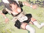  animal_ears breasts bunny_ears cleavage copyright_request large_breasts maid solo thighhighs zerry_fujio 