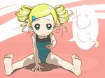  aqua_eyes artist_request barefoot blonde_hair breast_lift casual_one-piece_swimsuit drill_hair feet flat_chest goutokuji_miyako oekaki one-piece_swimsuit powerpuff_girls_z rolling_bubbles sitting smile soles solo spread_legs swimsuit 