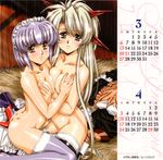  breast_grab breast_press breasts calendar_(medium) faye_(front_innocent) front_innocent grabbing medium_breasts multiple_girls sophia_(front_innocent) symmetrical_docking thighhighs urushihara_satoshi yuri 