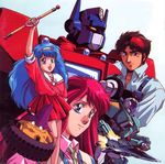  2girls 80s aircraft airplane album_cover cover crossover dorvack glasses jet kikou_souseiki_mospeada kikuchi_michitaka legioss long_sleeves louise_oberon mahou_no_yousei_persia mecha mospeada mospeada_(mecha) mugen_masato multiple_crossover multiple_girls oldschool onegai!_samia_don optimus_prime persia_(mahou_no_yousei_persia) power_armor power_suit ride_armor samia_don science_fiction sleeves_rolled_up space_craft stick_bernard tokusou_kihei_dorvack transformers 