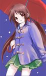  copyright_request hima long_sleeves lowres snowing solo umbrella 