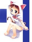  animal_ears animal_hood blue_eyes cat_ears cat_hood child devout final_fantasy final_fantasy_iii hima hood leotard seer solo tail 