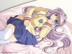  clannad fujibayashi_kyou hikarizaka_private_high_school_uniform long_sleeves miniskirt satomi_misato school_uniform skirt solo thighhighs zettai_ryouiki 