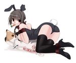  aka_ume animal_ears ass bunny_ears bunnysuit carrot glasses high_heels original shoes solo thighhighs 