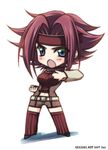  akazaki_yasuma chibi code_geass kallen_stadtfeld long_sleeves red_hair sleeveless sleeveless_turtleneck solo thighhighs turtleneck 