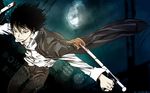  black_hair blood blue_eyes hibari_kyouya katekyou_hitman_reborn moon short_hair 