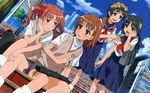  misaka_mikoto ribbons saten_ruiko seifuku shirai_kuroko to_aru_kagaku_no_railgun uiharu_kazari 