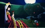  black_hair clamp flowers ichihara_yuuko long_hair moon red_eyes stars xxxholic 