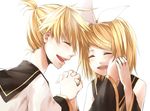  blonde_hair kagamine_len kagamine_rin short_hair vocaloid white 