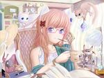  animal_ears cat catgirl glasses original pocky ribbons tagme violet_eyes 