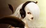  gray_hair headphones red_eyes signed tagme 