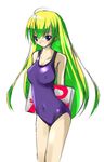  bangs c.c. code_geass gakky green_hair long_hair one-piece_swimsuit purple_school_swimsuit school_swimsuit solo swimsuit 