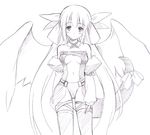  dizzy greyscale guilty_gear long_sleeves monochrome r-type_nirvana solo thighhighs 