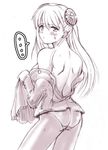  artist_request back capcom_fighting_jam greyscale hairpods ingrid long_hair long_sleeves looking_back monochrome open_clothes open_shirt pantyhose shirt solo undressing 