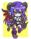  artist_request astaroth_(shinrabanshou) black_sclera blue_skin boots breasts demon_girl horns lowres medium_breasts pointy_ears purple_footwear red_wings shinrabanshou solo tail thighhighs wings 