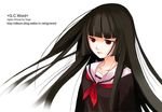  bangs black_hair black_serafuku blunt_bangs enma_ai hime_cut hoelex jigoku_shoujo long_hair school_uniform serafuku solo 