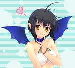  black_hair demon_girl original short_hair smile solo touto_seiro wings 