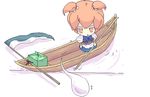  boat chibi hitodama oekaki onozuka_komachi scythe solo taikou_denka touhou watercraft 