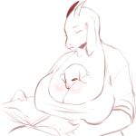  anthro asriel_dreemurr big_breasts book boss_monster bovid breast_smother breasts caprine child cleavage clothed clothing cub darkriallet duo female floppy_ears goat larger_female male mammal mother mother_and_son nipple_bulge parent reading size_difference smaller_male smothering son toriel undertale video_games young 